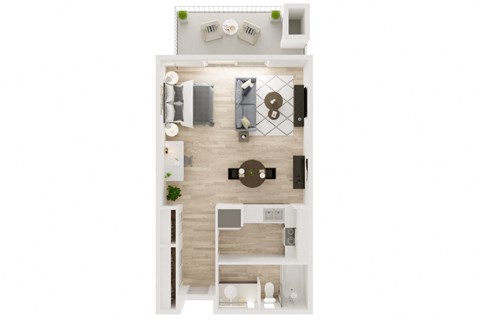 a floor plan of a one bedroom apartment